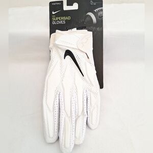Nike Superbad White Knit Padded Football Gloves